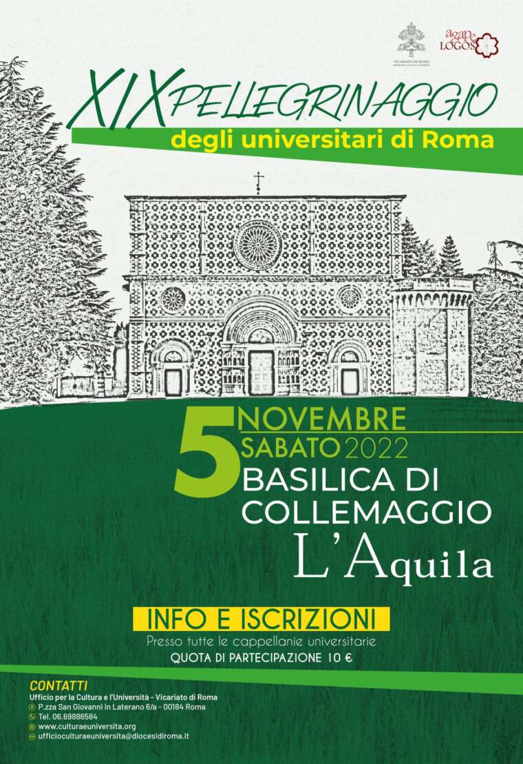 XIX Pilgrimage of the university students of Rome – Saturday 5 November in L’Aquila